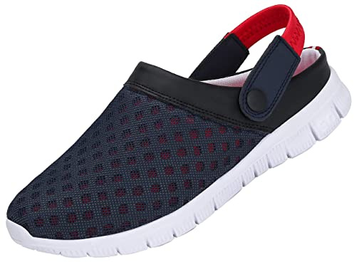 SAGUARO Unisex Sandali Zoccoli da Giardino Uomo Scarpette Spiaggia Ciabatte Respirable di Peso Donna Leggero Scivolare Mare su, Rosso 43