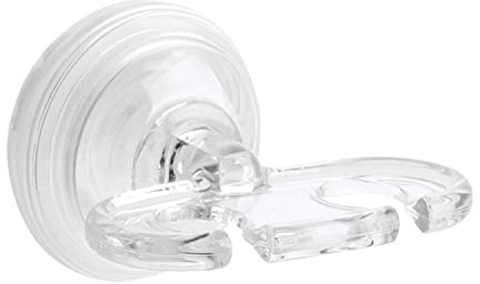 iDesign BPA-Free Plastic Bathroom Suction Toothbrush Holder - 2.75 x 2.25 x 2, Clear