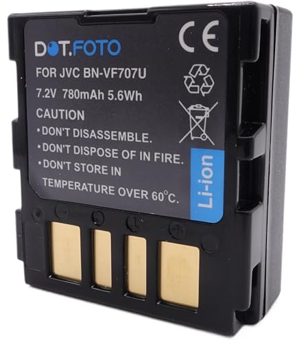 Dot.Foto BN-VF707, BN-VF707U Premium 7.2v / 780mAh Batteria Ricaricabile per JVC GR-DF450, GR-DF460, GR-DF470, GR-DF540, GR-DF550, GR-DF560, GR-DF565, GR-DF570 / GR-X5