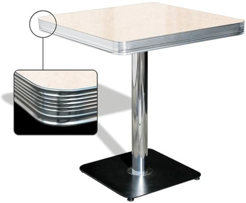 Bel Air Bistrotisch Esstisch Tisch Dinertisch Bürotische Kantinentisch Gastrotisch für Küche Büro Gastronomie Bereich (Antique White)