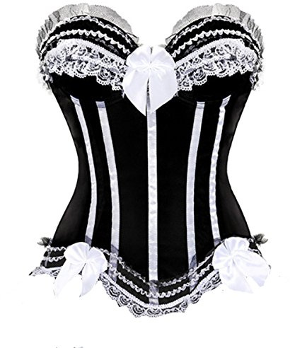Korsetter Korset Corset Kvinnor Översts Plusstorlek Stripe Snör upp Boned Överskridande Buster Halloween
