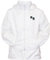 Mens Bowling Jacket Fully Fleece Lined Waterproof Hoodded Jackets Detachable Hood White With Embroidered Logo (X-Large, White)