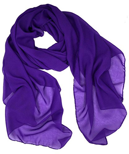 Fashionable Solid Color Chiffon Scarf - Purple