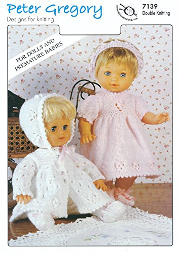 Peter Gregory Baby DK Double Knitting Pattern for Premature Babies & Doll's Outfits Jacket Leggings Dress (7139)