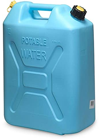 Scepter Water Can with Easy-Pour Spout for Camping/Emergency/Off-Road, 5 Gallon, Blue