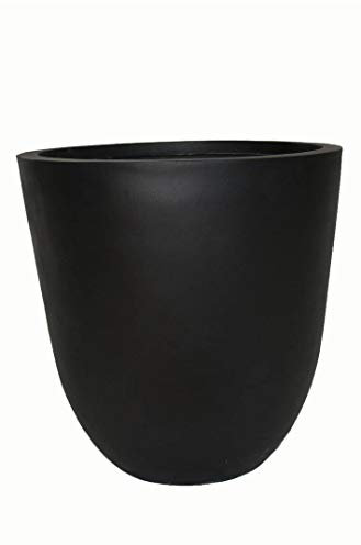 Pflanzkübel Nero der BLUMENINSEL MAINAU Ø50x H50cm aus Fiberglas in schwarz-anthrazit, Blumenkübel, Pflanztopf