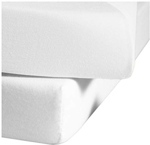 Fleuresse Jerseyspannlaken, weiß, 110 x 200 - 120 x 200 cm