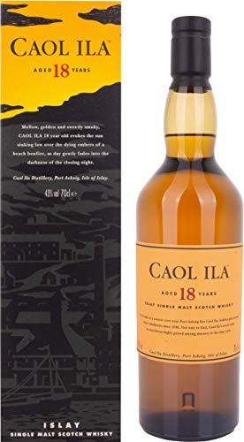 Caol Ila 18 Jahre, Islay Single Malt Scotch Whisky, handverlesen von der schottischen Insel, 43% vol, 700ml Einzelflasche, 1er Pack