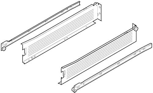 Blum 320M3500C15 METABOX 14 Long x 3-3/8 High Drawer Slide Set, White