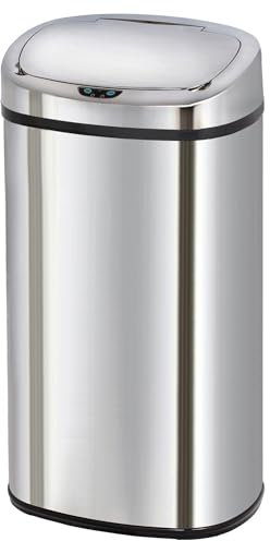 KITCHEN MOVE Poubelle de cuisine automatique 68L MAJESTIC grande capacité en acier INOX avec cerclage