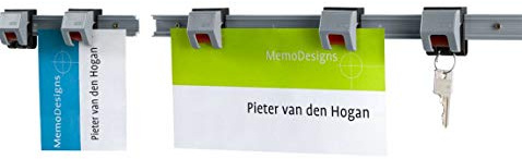 Maul Rollclip-Vägglist, Inklusive 4 Rullklämmor, Okrossbar Plast, 100 x 3, 8 cm, Grå