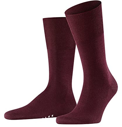 FALKE Herren Socken Airport M So Wolle Baumwolle einfarbig 1 Paar, Rot Barolo 8596, 41-42