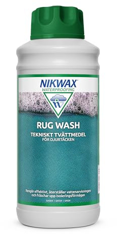 Nikwax Rug Wash 1L – Tvättmedel för häst- och hundtäcken, bevarar materialets andningsförmåga, återupplivar vattenavvisande egenskaper & återupplivar isoleringen i utetäcken, stalltäcken & djurtäcken