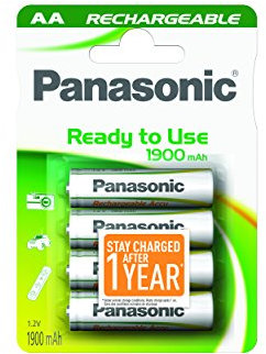 Panasonic P6E/4BC - Batterie ricaricabili EVOLTA mignon AA, 1,2 V, 1900/2050 mAh, confezione da 4