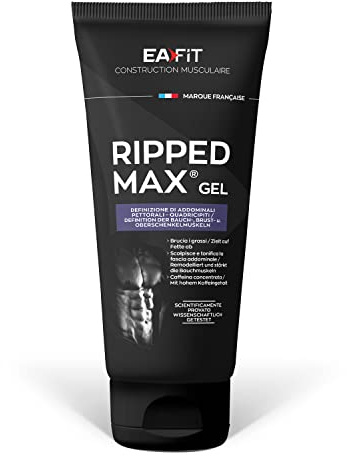 EAFIT Ripped Max Gel - 200ml - Definition Abdos & Pektoren - Wissenschaftlich getestet - Reskulptur & Straffung - Fettverbrennung - Eiswürfel-Effekt - Koffein, Grüner Tee & Guarana