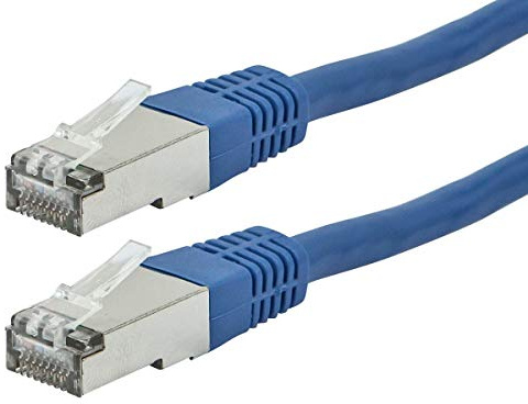 Monoprice Cat6A 50ft Blue Patch Cable Double Shielded (S/FTP) 26AWG 10G Pure Bare Copper Molded RJ45 Entegrade Series Ethernet Cable