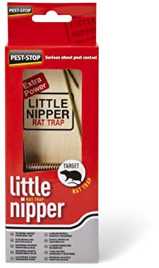 Pest-Stop Little Nipper Rat Trap – Classic Wooden Snap Trap – Durable & Reusable – Effective Rodent Control for Home, Garden, and Office – Single Box