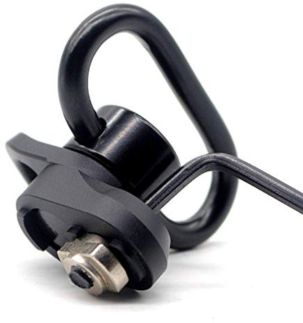 Trirock 1.25 inch MLK Sling Swivel Loop with Push Button QD Base & Sling Mount with a Hole allows attaching the Snap Clip Hook Spring