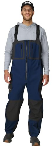 FROGG TOGGS Men's Pilot II Guide Waterproof Breathable Rain Bib, Dust Blue/Slate, Large