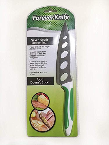 Forever Knife - Razor Sharp, Non-Stick, Laser Cut Forged Stainless Steel Knife - Great For Cheese, Potato and Tomatos - Never Needs Sharpening!