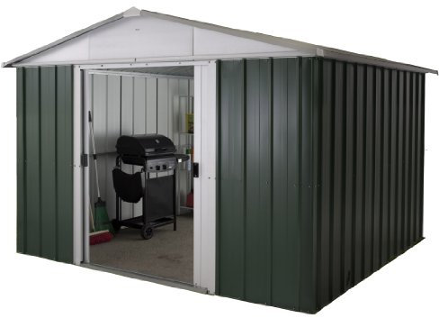 Yardmaster 10 x 8 ft Deluxe Apex Roofed Metal Shed - Green