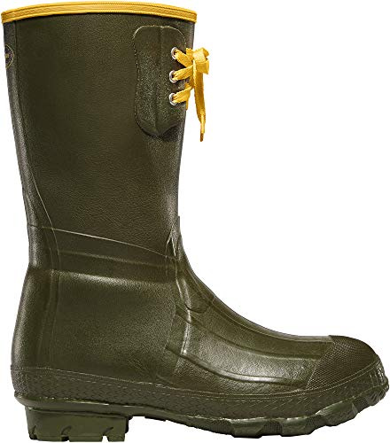 LaCrosse Insulated Pac 12-Inch Men's Rubber Boot - Waterproof ZXT Rubber Boots - Insulated Rain Footwear - EVA Footbed - Construction Mud Work Shoe - Innovative Ankle Design - Od Green - 6