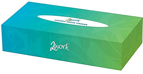 2Work Facial Tissues Box 100 Sheets 2-Ply (Pack of 36)