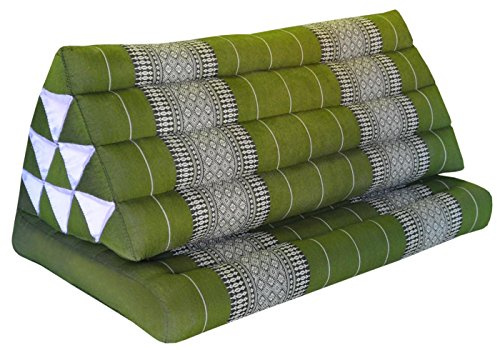 Wilai Kapok Thaï coussin, yoga, massage Coussin, Oreiller, Tantra Coussin, coussin d'assise – Vert, Coton, Kissen mit einer Auflage XXL 79x39x46 (81816)