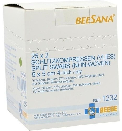 SCHLITZKOMPRESSEN Vlies 5x5 cm steril 4fach 25X2 St