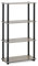 Furinno Turn-N-Tube 4-Stufe Mehrzweck-Regal, French Oak Grey/Black, 59.9 (Breite) x 109.9 (Höhe) x 29.7 (Tiefe) cm