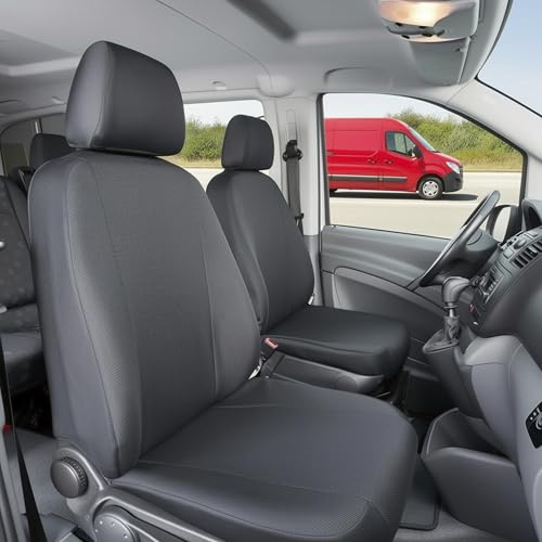 Walser Transporter Sitzbezüge Auto für Mercedes-Benz Viano/Vito, 2 Einzelsitze vorne, Auto Sitzbezüge aus Stoff Sitzschoner Auto, Auto Sitzauflagen Set für Van
