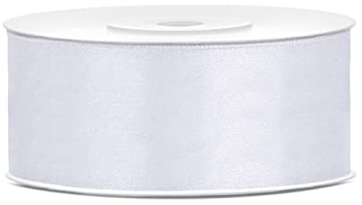 25 m satinband satin presentband vit 25 mm bred