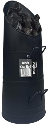 KD & JAY Coin De La Cheminée Noir Mat Charbon Saborder Feu Seau Carburant Seau