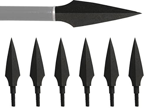 Huntingdoor 12er Pfeilspitzen Jagdspitzen Bogensport Traditionell Fest Metall Spitzen Reinschrauben für Bogenpfeile Armbrustpfeile Armbrust Bolzen (TYPE-1-150GRAINS)