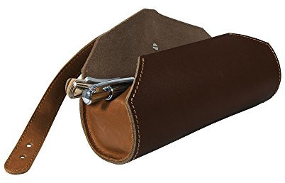 ONLINE Stifterolle Leder I Stiftemappe aus Echtleder I Edles Lederetui I Federmäppchen für Schule, Uni, Büro I Schlampermäppchen braun mit Reißverschluss I Geschenkidee Mama, Papa, Erwachsene