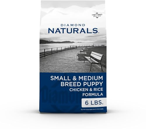 DIAMOND NATURALS Real Meat Small & Medium Breed Puppy Formula Dry Dog Food Protein, Probiotics and Antioxidants, 6 Pound