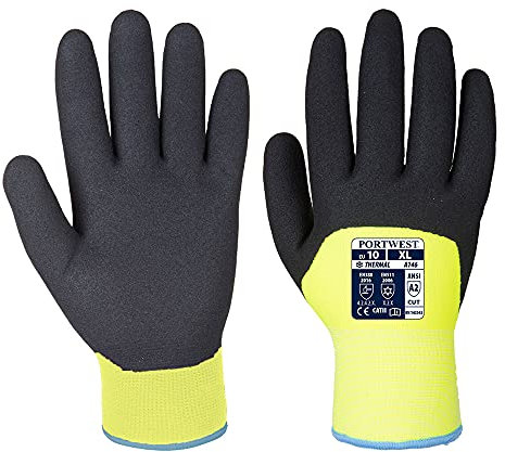 Portwest Gant Hiver Arctic, Couleur: Jaune, Taille: L, A146YERL