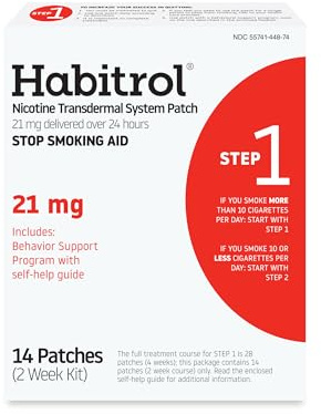 Habitrol Nicotine Transdermal System Stop Smoking Aid, Step 1 (21 mg), 14 Count (Pack of 1)