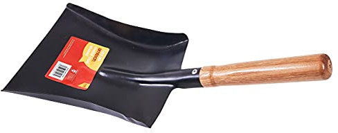 Amtech U1310 Metal Coal Hand Shovel with Wooden Handle for Scooping Coal and Ashes