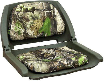 Wise 8WD139-G-762 Camo Padded Fold Down Seat, All Purpose Green Camo/Green Shell