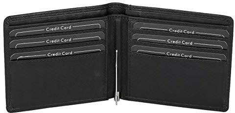 LEAS Dollar Clip Geldscheinklammer Geldklammer Money Clip extra dünn Echt-Leder, schwarz Special Edition''