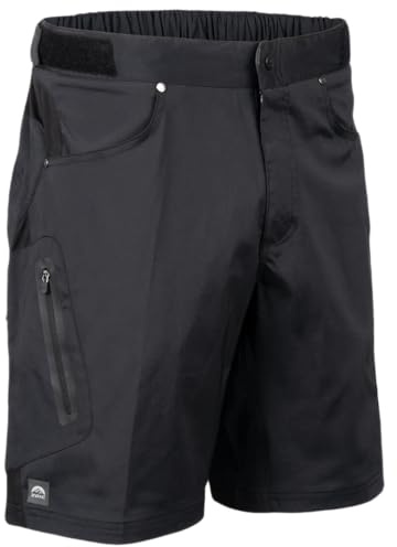 ZOIC Ether Short - 9 Inseam + 7 Essential Liner Men's Mountain Bike Cycling Shorts, Black, Medium