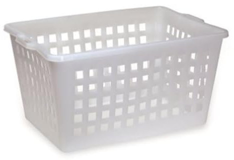 Ecoplast | Cesta Porta Pane Piccola Forata, Capacità 80 Lt, Colore Neutro, 67,5x 46x37,5, Made in Italy