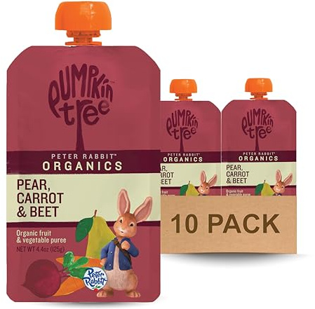 Pumpkin Tree Peter Rabbit Organics Beet, Carrot and Pear, 4.4 Ounce (Pack of 10)