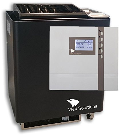 Well Solutions® Sauna Premium Set Bi-O Mat 7,5 kW und Premium Steuerung Econ H2, Silikonkabel, Steine