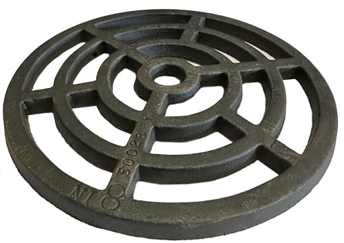 8 Diameter 203mm 9mm 3/8 Thick Round Circular Cast Iron Gully Grid/Grate Heavy Duty Drain Cover Black Satin Finish. Deliveries to Mainland UK ONLY