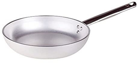 Ollas Agnelli Pan radiante de aluminio, 5 mm de espesor, con mango tubular de acero inoxidable, plata, 28 cm