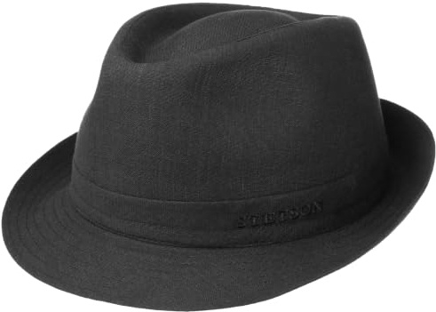 Stetson Geneva Trilby Hut Made in Italy Damen Herren Frühling Sommer schwarz 62 cm