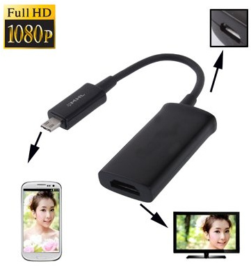 SM-PC®,MHL+-Adapter; Micro USB (MHL+) auf HDMI, für MHL-fähigen Handys #038