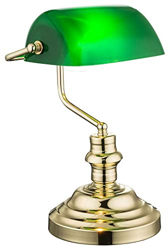 GLOBO Nostalgie Antik Retro Tisch Lampe Banker Leuchte Schreibtischlampe Antique grün 2491K